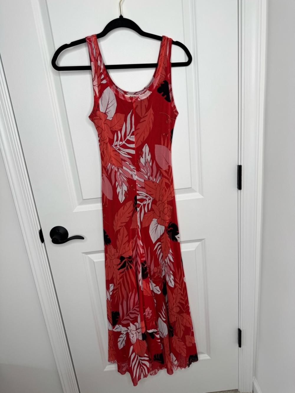 Fuzzi Italy red palm leaf beach tank midi dress medium